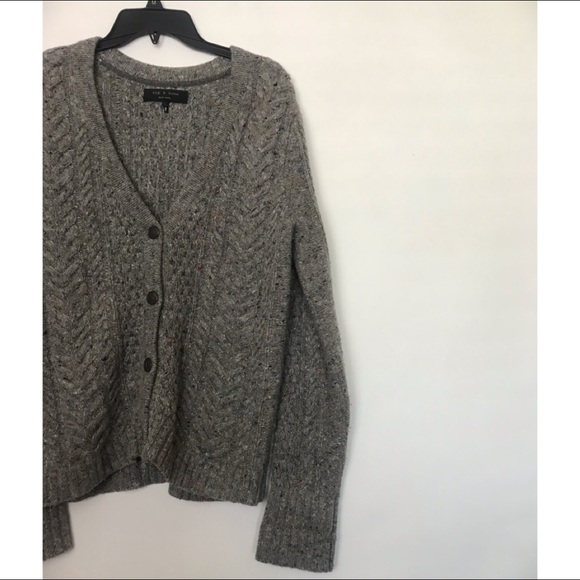 Rag & Bone Gray Specked Slouchy “Grandpa” Cardigan - Picture 2 of 8